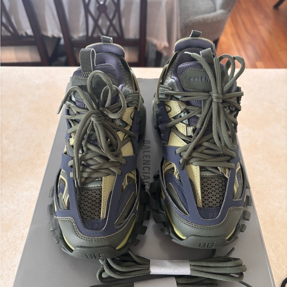 Balenciaga Olive and Black Track Sneakers - Picture 2 of 5